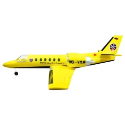 AU Stock Only! Dynam Cessna 550 Turbo Jet V2 Yellow 4S Twin 64mm EDF RC Jet w/ Flaps