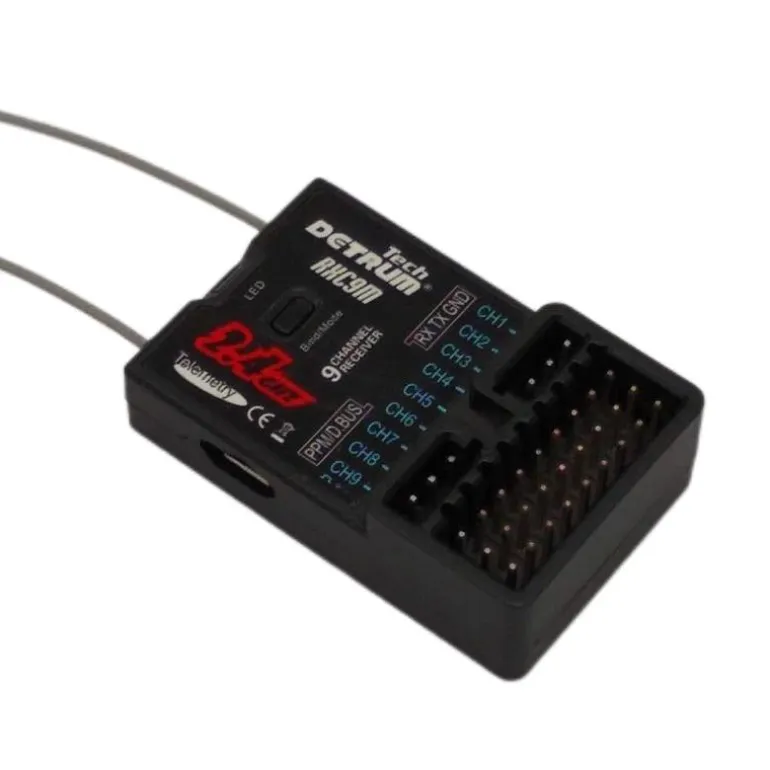 Detrum Blitz-DT9 9CH Smart Programming/Telemetry RC Transmitter Set Black (TX+RXC9M)