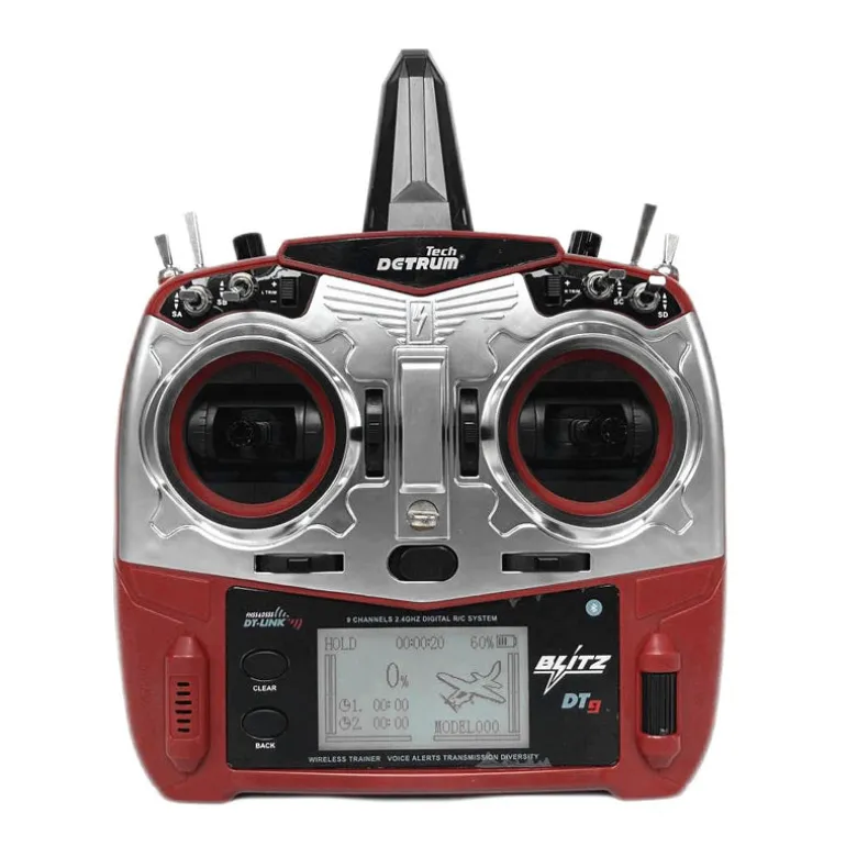 Detrum Blitz-DT9 9CH Smart Programming/Telemetry RC Transmitter Red