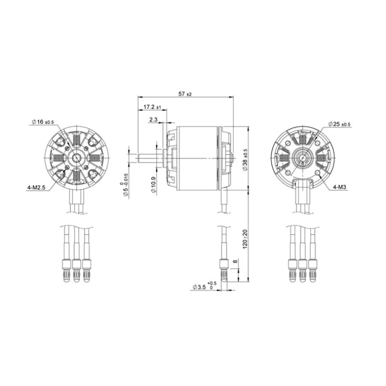 Detrum BM3720A-650KV Brushless Motor