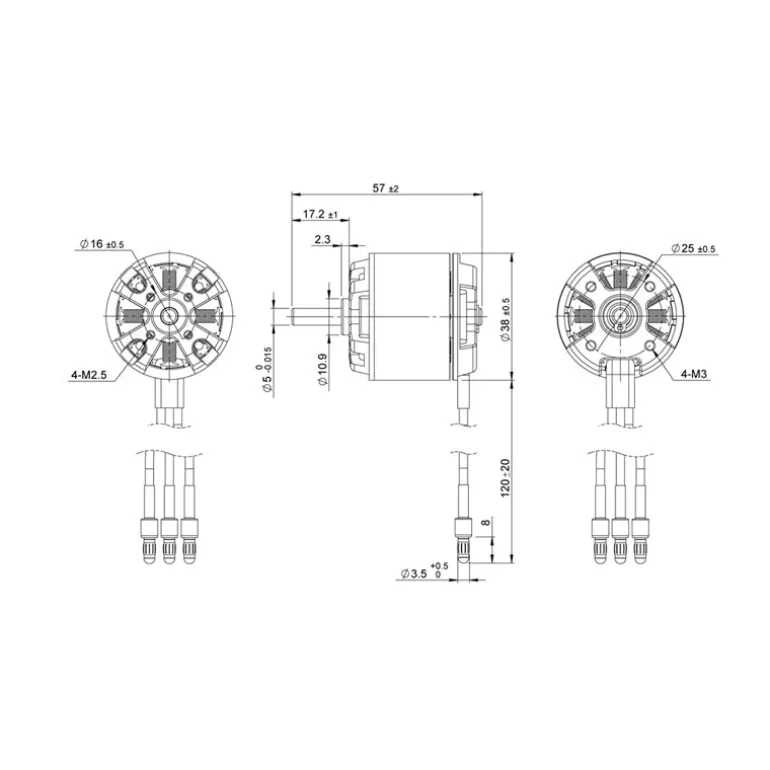 Detrum BM3720A-600KV Brushless Motor