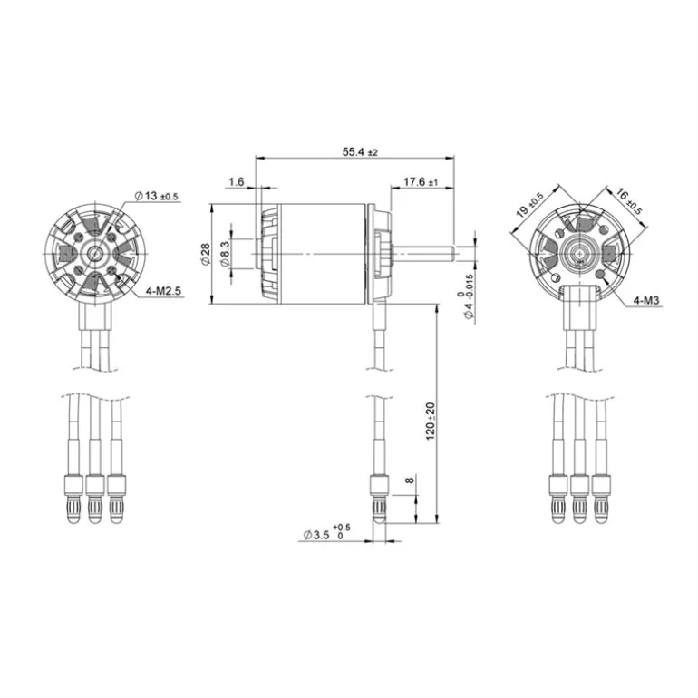 Detrum BM2826D-3200KV Brushless Motor