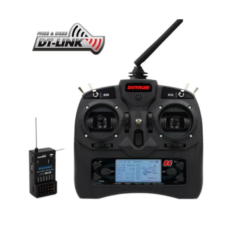 Detrum GAVIN-8C 8CH 2.4Ghz RC Transmitter w/ iStone MSR66A Stabilizer Mini Receiver