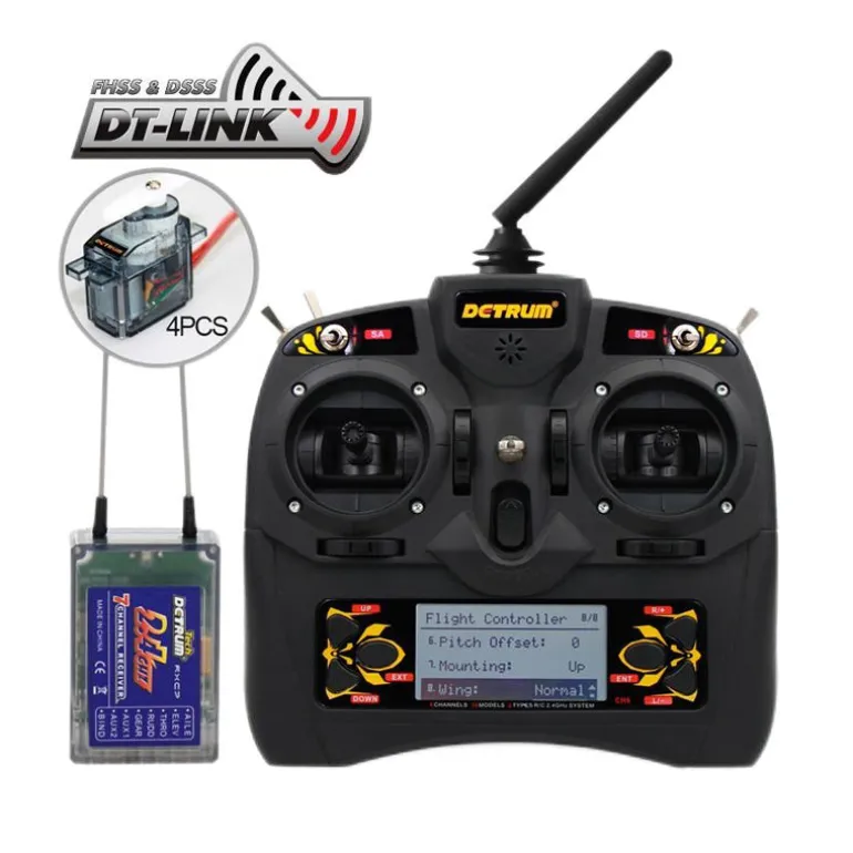 Detrum GAVIN-6C 6CH 2.4Ghz RC Transmitter Set (TX+RXC7+4pcs 9g Servos)