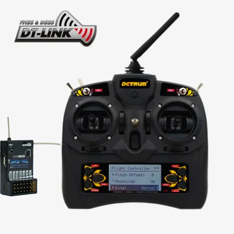 Detrum GAVIN-6C 6CH 2.4Ghz Transmitter w/ SR6-RC iStone 6-Axis Stabilization & Runway Correction Receiver