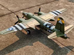 Dynam B-26 Marauder Green 4S Twin-Engine RC Warbird Plane 1.5m Wingspan w/ Flaps
