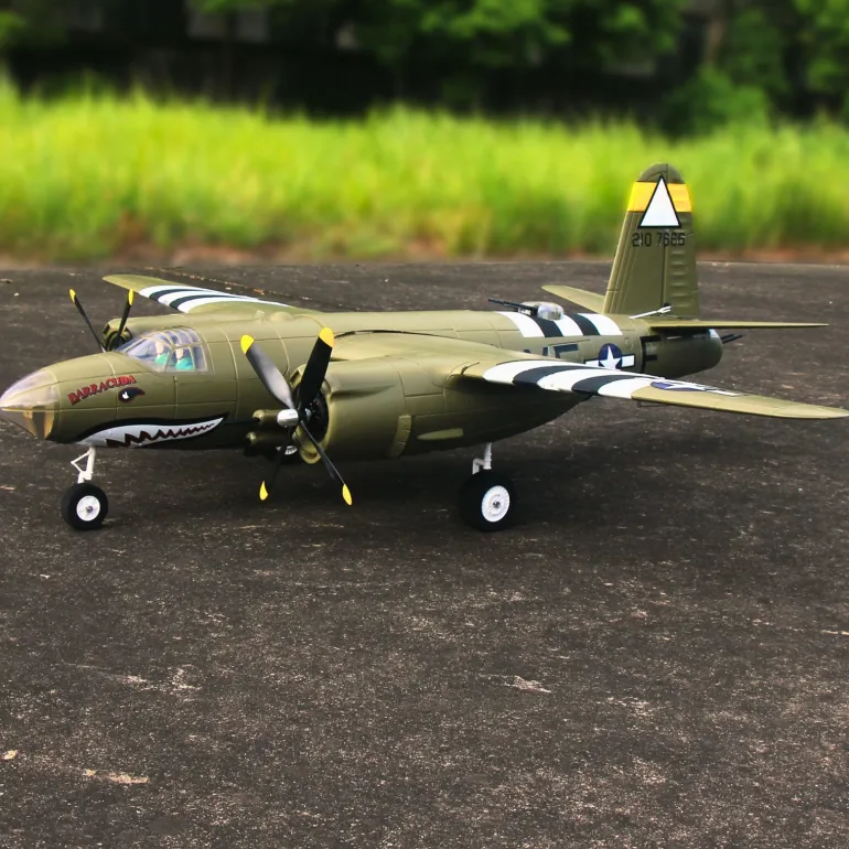 Dynam B-26 Marauder Green 4S Twin-Engine RC Warbird Plane 1.5m Wingspan w/ Flaps