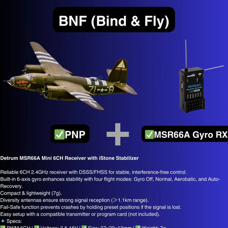 Dynam B-26 Marauder Green 4S Twin-Engine RC Warbird Plane 1.5m Wingspan w/ Flaps