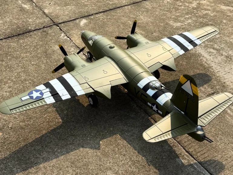 Dynam B-26 Marauder Green 4S Twin-Engine RC Warbird Plane 1.5m Wingspan w/ Flaps