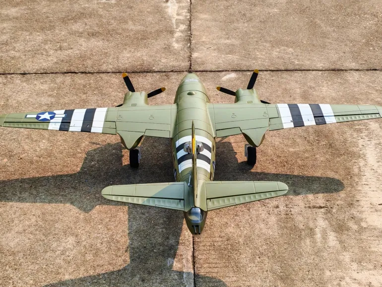 Dynam B-26 Marauder Green 4S Twin-Engine RC Warbird Plane 1.5m Wingspan w/ Flaps
