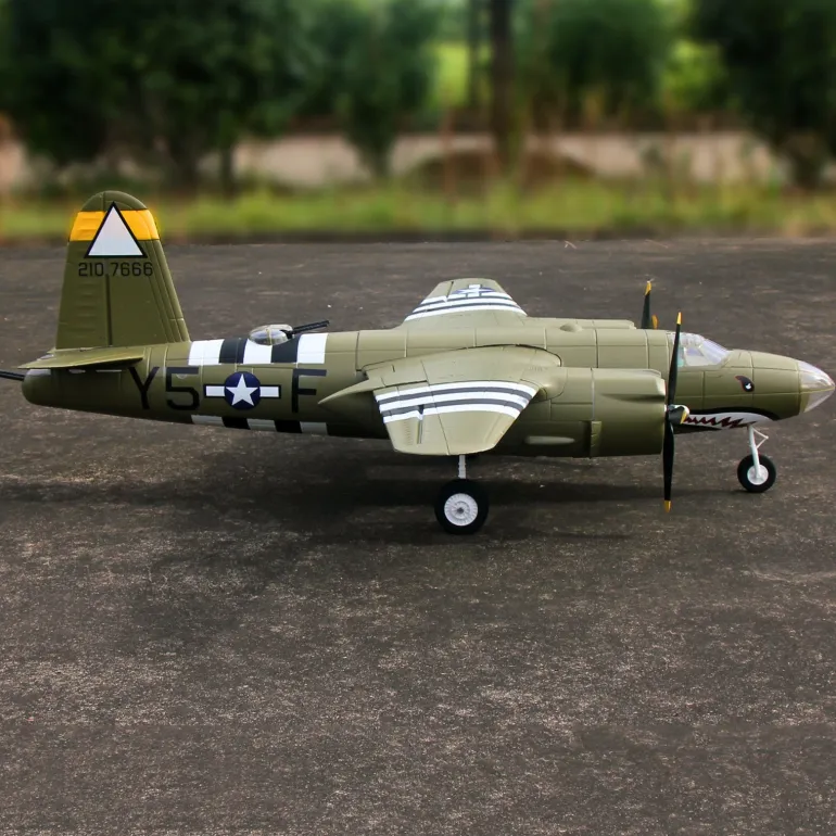 Dynam B-26 Marauder Green 4S Twin-Engine RC Warbird Plane 1.5m Wingspan w/ Flaps