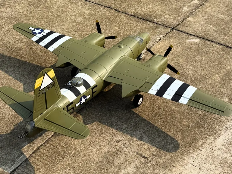 Dynam B-26 Marauder Green 4S Twin-Engine RC Warbird Plane 1.5m Wingspan w/ Flaps