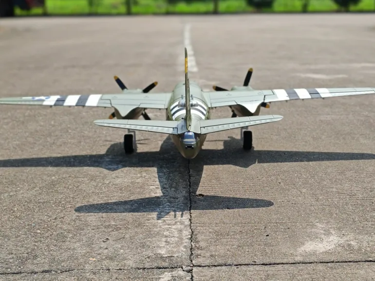 Dynam B-26 Marauder Green 4S Twin-Engine RC Warbird Plane 1.5m Wingspan w/ Flaps