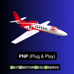 Dynam Cessna 550 Turbo Jet V2 Red 4S Twin 64mm EDF RC Jet w/ Flaps