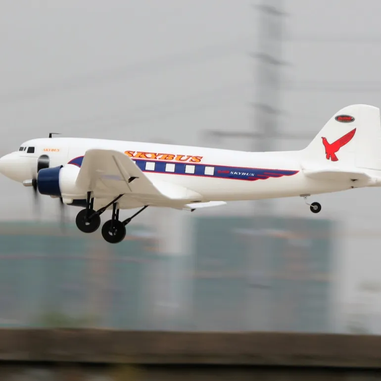 Dynam DC-3 Skybus White RC Warbird Plane 1500mm 59" Wingspan