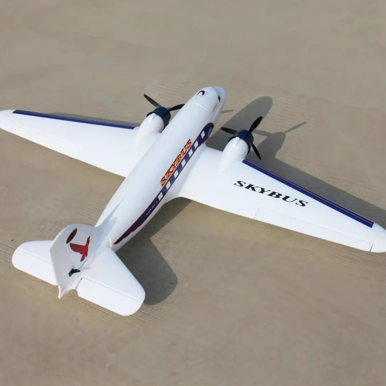 Dynam DC-3 Skybus White RC Warbird Plane 1500mm 59" Wingspan