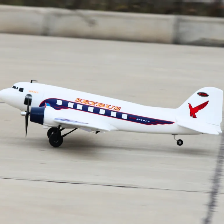 Dynam DC-3 Skybus White RC Warbird Plane 1500mm 59" Wingspan