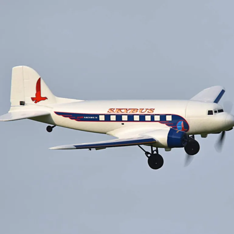 Dynam DC-3 Skybus White RC Warbird Plane 1500mm 59" Wingspan