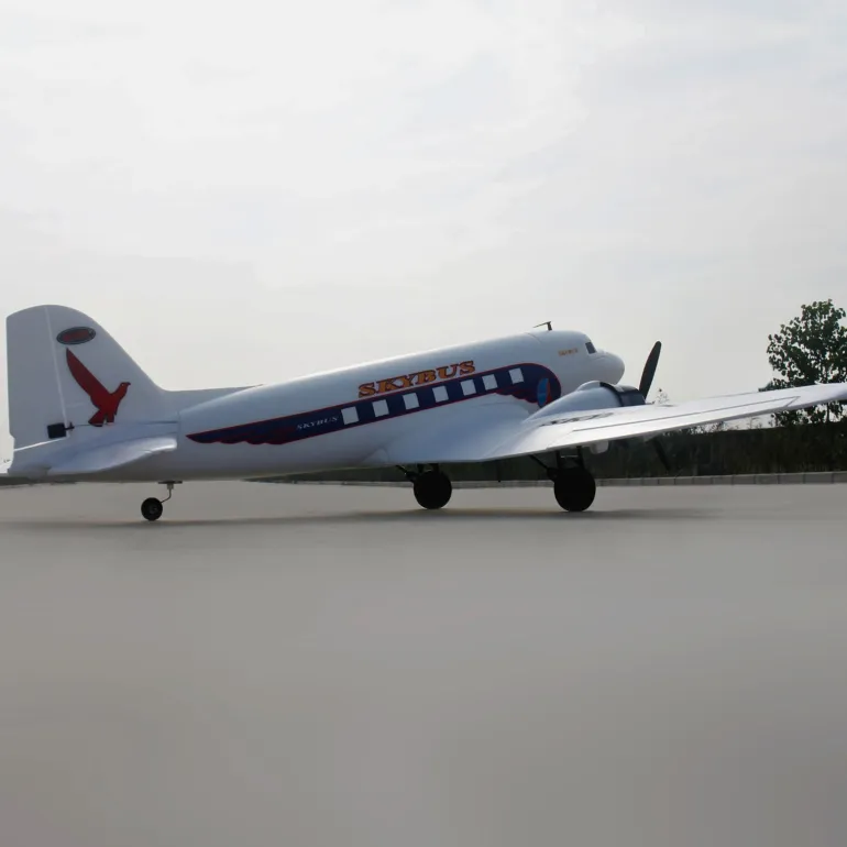 Dynam DC-3 Skybus White RC Warbird Plane 1500mm 59" Wingspan