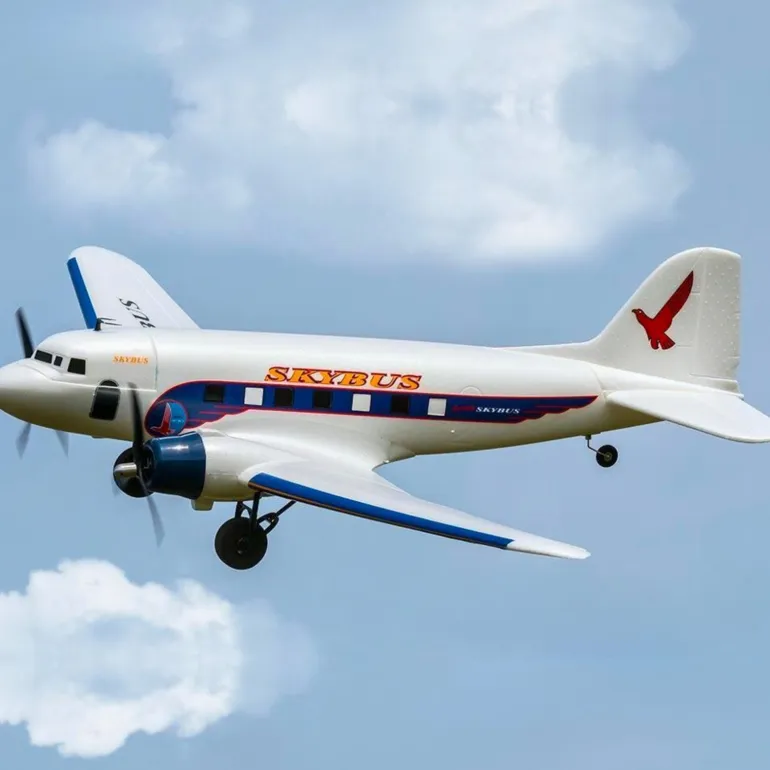 Dynam DC-3 Skybus White RC Warbird Plane 1500mm 59" Wingspan