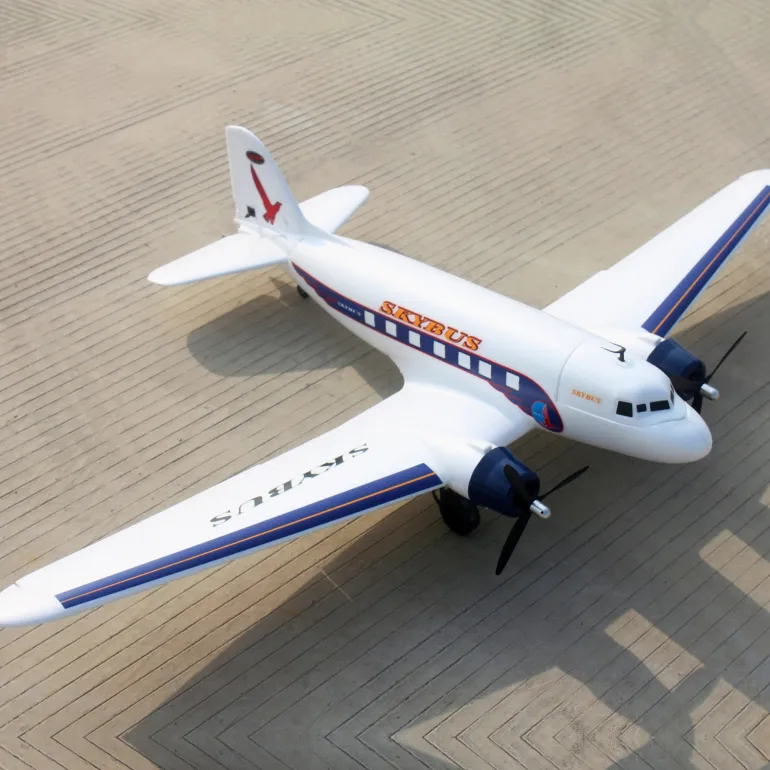Dynam DC-3 Skybus White RC Warbird Plane 1500mm 59" Wingspan