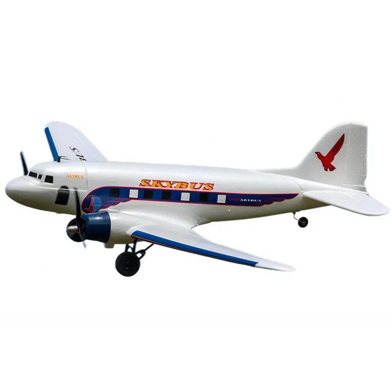 Dynam DC-3 Skybus White RC Warbird Plane 1500mm 59" Wingspan