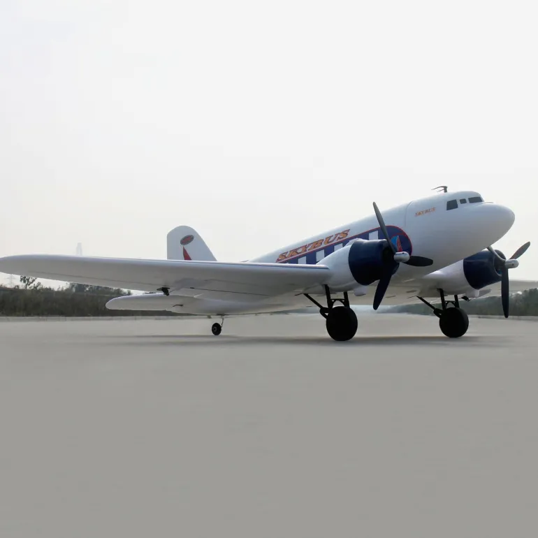 Dynam DC-3 Skybus White RC Warbird Plane 1500mm 59" Wingspan