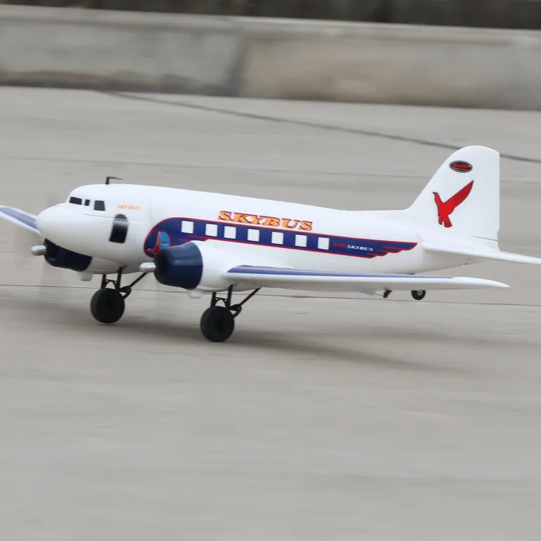 Dynam DC-3 Skybus White RC Warbird Plane 1500mm 59" Wingspan