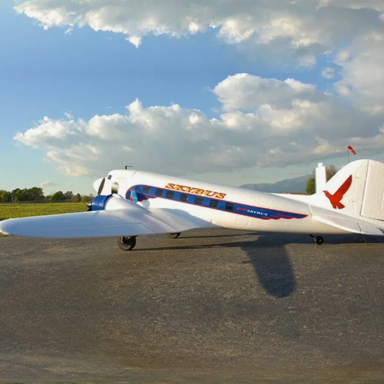Dynam DC-3 Skybus White RC Warbird Plane 1500mm 59" Wingspan