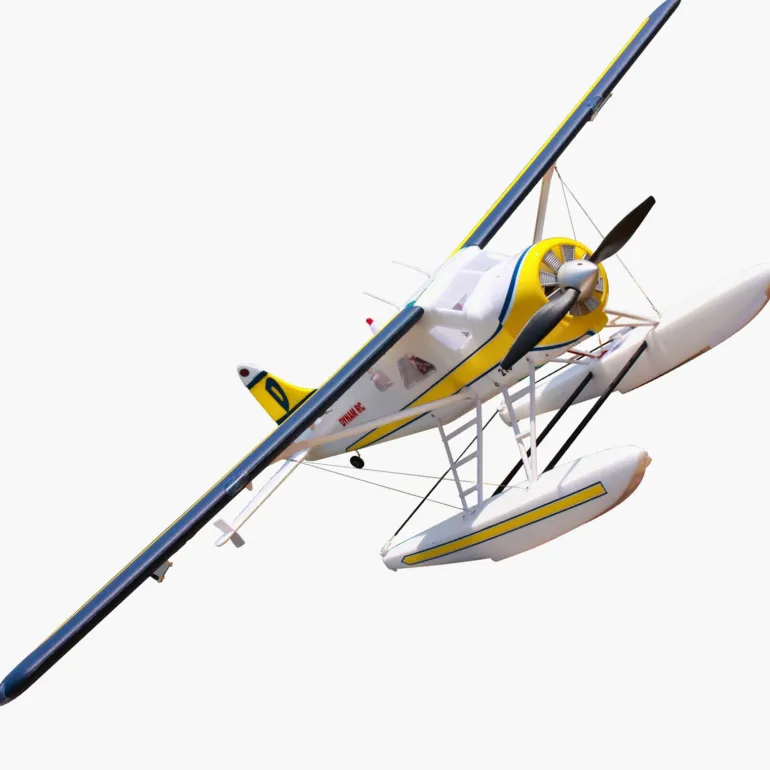 Dynam DHC-2 Beaver V2 Blue 4S Sea/Land RC Float Plane 1.5m w/ Flaps Plus Floats & Rubber Wheel
