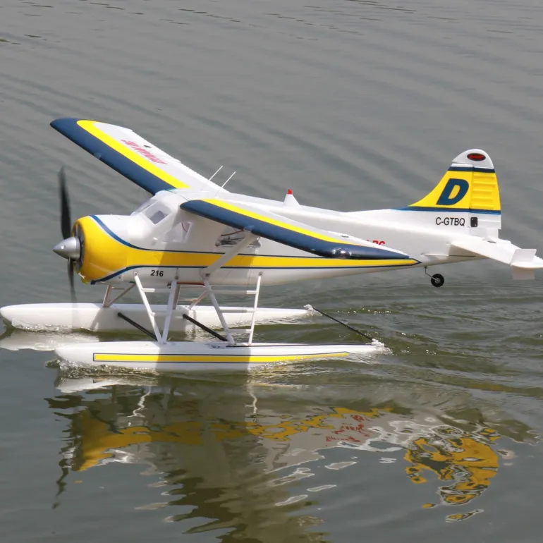 Dynam DHC-2 Beaver V2 Blue 4S Sea/Land RC Float Plane 1.5m w/ Flaps Plus Floats & Rubber Wheel
