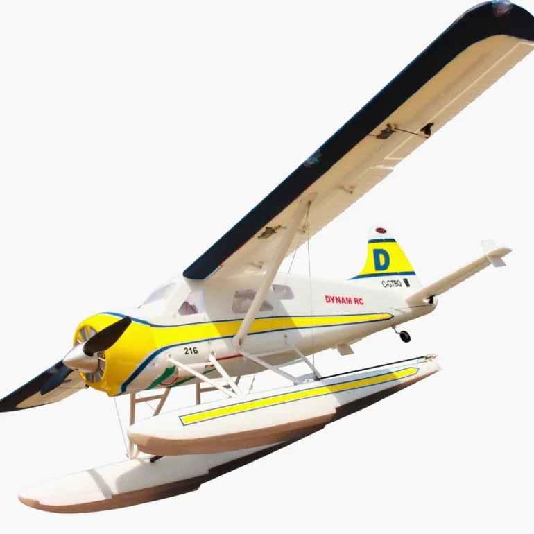 Dynam DHC-2 Beaver V2 Blue 4S Sea/Land RC Float Plane 1.5m w/ Flaps Plus Floats & Rubber Wheel