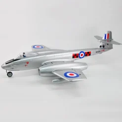 Dynam Gloster Meteor F8 V2 Silver 6S 12-Blade Twin Inrunner 70mm EDF RC Jet w/ Flaps