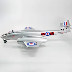 Dynam Gloster Meteor F8 V2 Silver 6S 12-Blade Twin Inrunner 70mm EDF RC Jet w/ Flaps