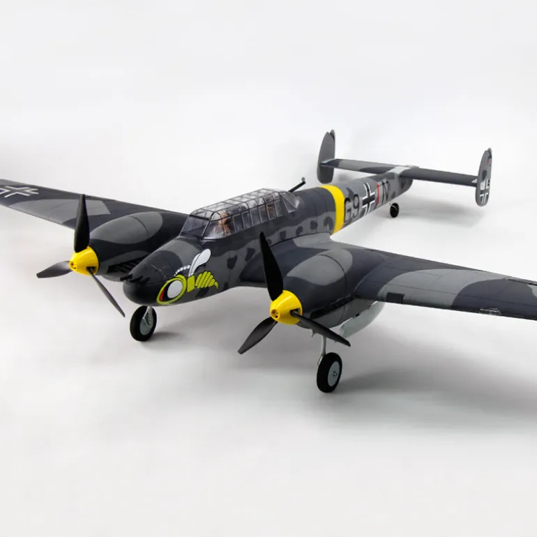 Dynam Messerschmitt BF-110 V3 4S Twin-Engine RC Warbird Plane 1500mm w/ Flaps