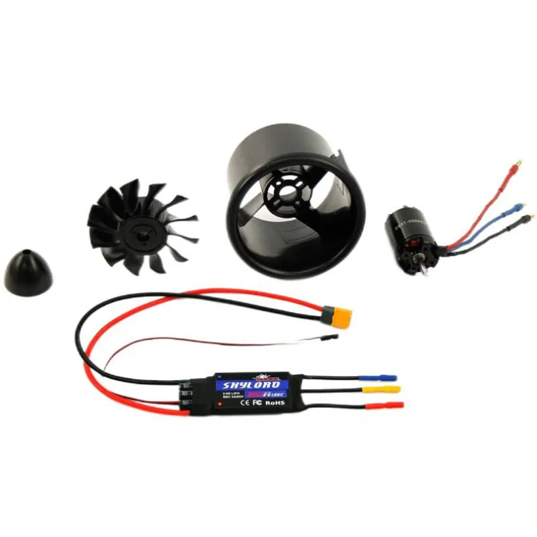 Dynam 64mm 12-Blade 4S EDF Power System w/ TC-2827-2600KV Outrunner Brushless Motor & 80A ESC XT60