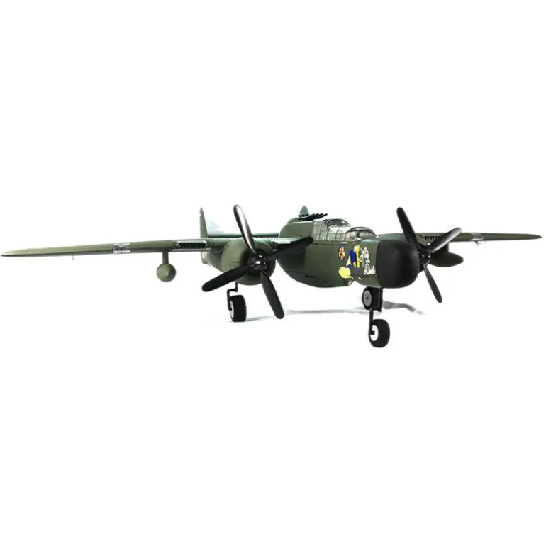 Dynam P-61 Black Widow Green 4S Twin Engine RC Warbird Plane 1500mm w/ Flaps