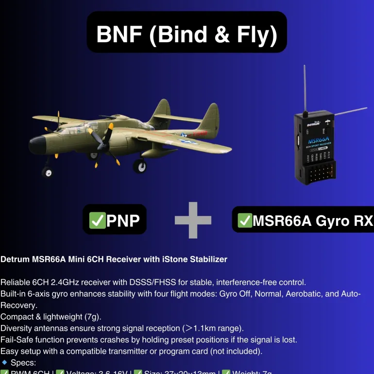 Dynam P-61 Black Widow Green 4S Twin Engine RC Warbird Plane 1500mm w/ Flaps