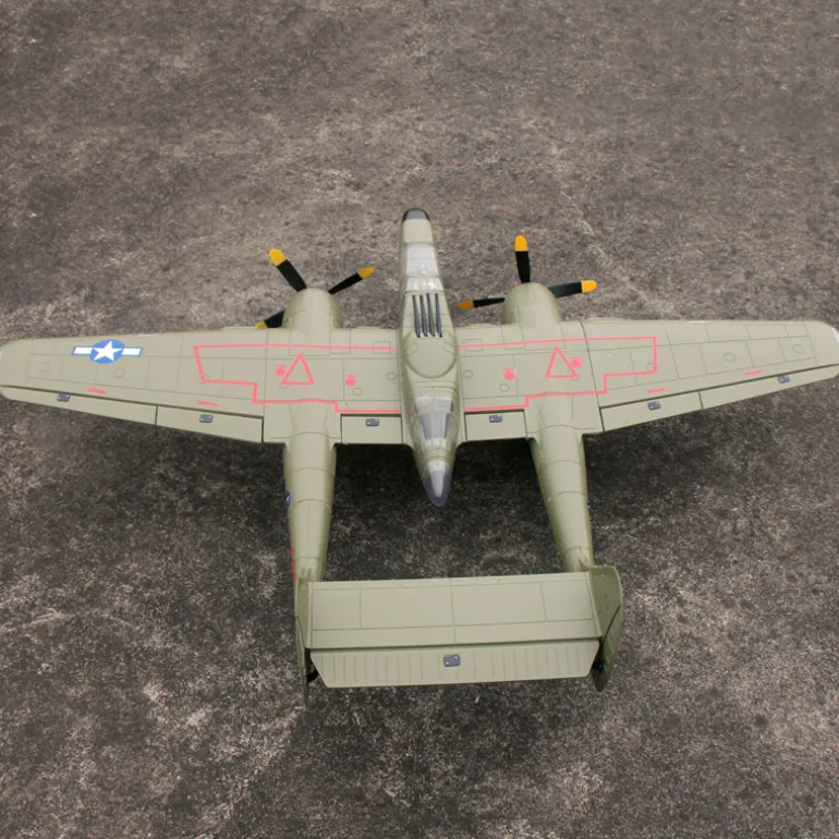 Dynam P-61 Black Widow Green 4S Twin Engine RC Warbird Plane 1500mm w/ Flaps