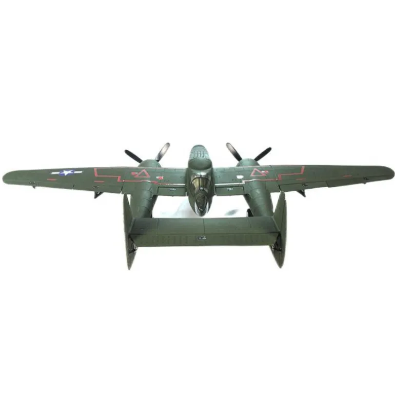 Dynam P-61 Black Widow Green 4S Twin Engine RC Warbird Plane 1500mm w/ Flaps