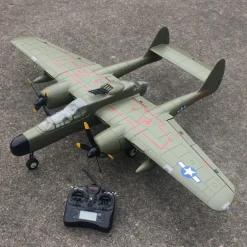 Dynam P-61 Black Widow Green 4S Twin Engine RC Warbird Plane 1500mm w/ Flaps
