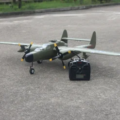 Dynam P-61 Black Widow Green 4S Twin Engine RC Warbird Plane 1500mm w/ Flaps