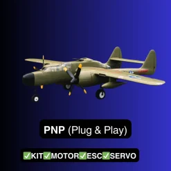 Dynam P-61 Black Widow Green 4S Twin Engine RC Warbird Plane 1500mm w/ Flaps