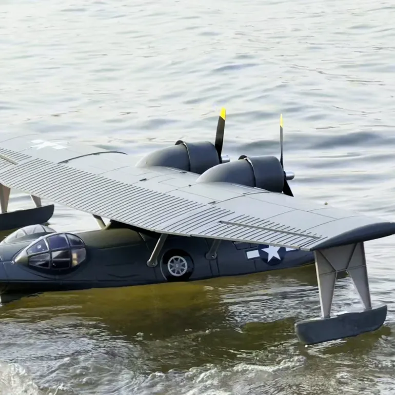 Dynam PBY Catalina V2 Grey Twin Engine RC Seaplane 1500mm 59" Wingspan