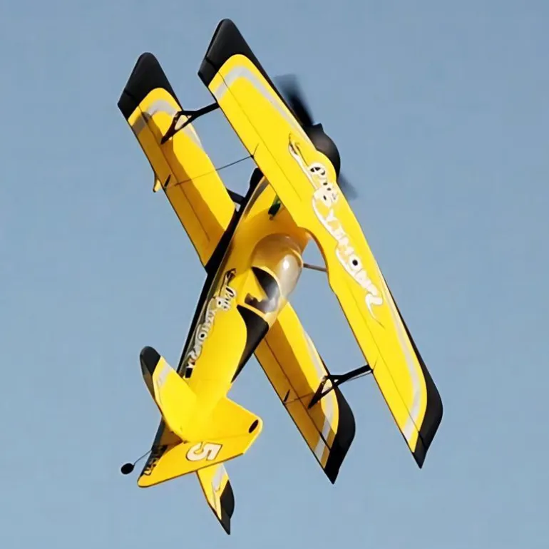 Dynam Pitts Python Model 12 Yellow 4S RC Aerobatic 3D Sport Biplane