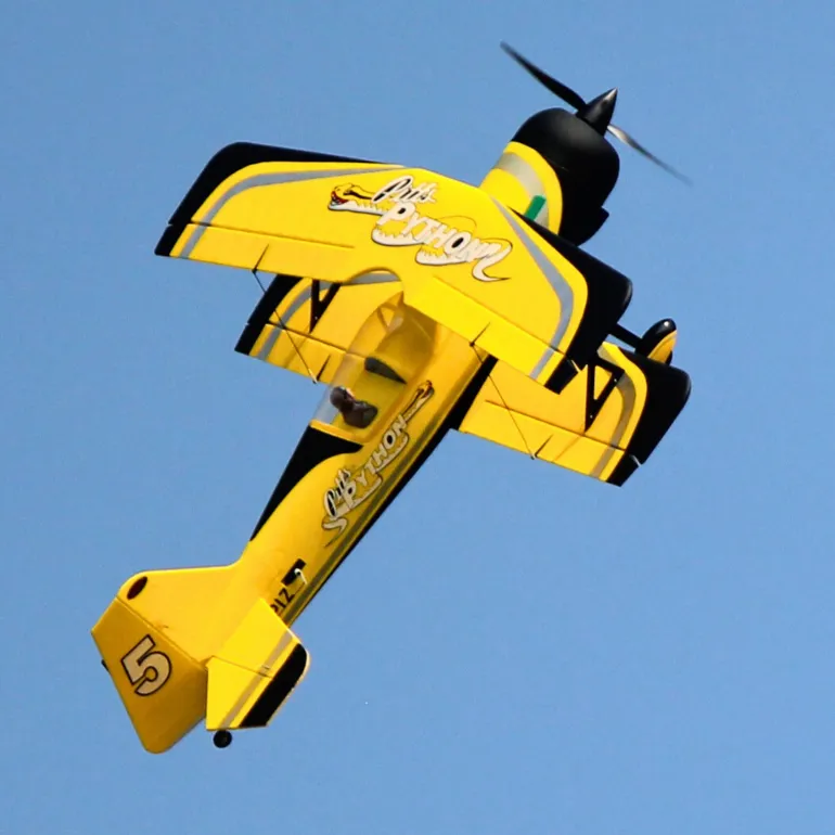 Dynam Pitts Python Model 12 Yellow 4S RC Aerobatic 3D Sport Biplane