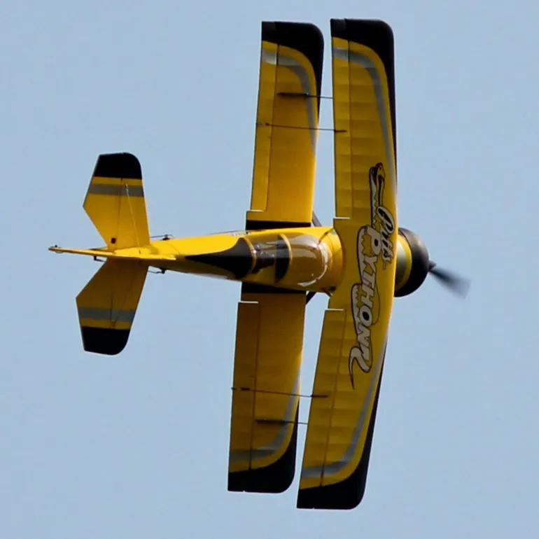 Dynam Pitts Python Model 12 Yellow 4S RC Aerobatic 3D Sport Biplane