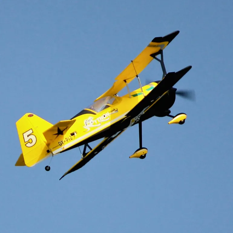 Dynam Pitts Python Model 12 Yellow 4S RC Aerobatic 3D Sport Biplane