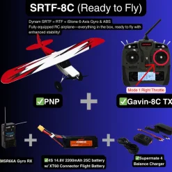 Dynam Primo RC Beginner Trainer Red STOL Bigfoot 4S 1450mm w/ Flaps