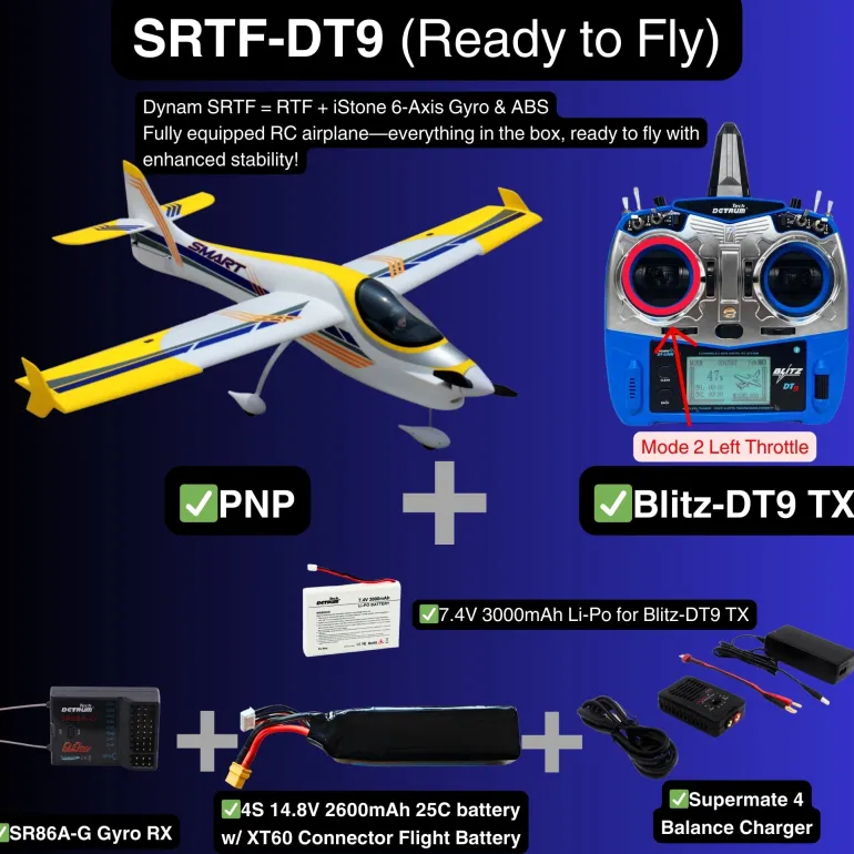 Dynam Smart 3D Sport Trainer V2 4S RC Aerobatic Plane 1500mm Wingspan